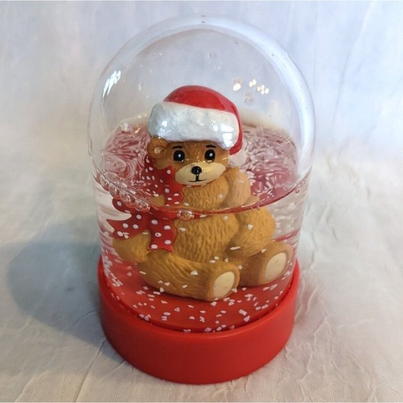 80s Snow Globe Lucy Bear Vtg Enesco Dome Christmas Rigg Teddy And Me  1982 Boxed - Picture 2 of 12